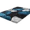 OZAIA Klein Tapijt-Shaggy Tapijt Pietra Turquoise En Grijs - Polyester - 120 X 170 Cm