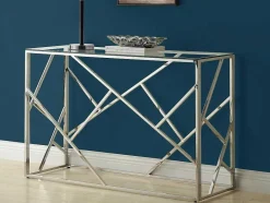 PASCAL MORABITO Sidetable-Sidetable Athena - Gehard Glas En Staal - Chroomkleurig - Van