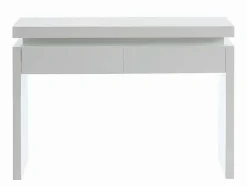 Vente-unique Sidetable-Sidetable Emerson - Met Led-Verlichting - 2 Lades - Wit Gelakt Mdf