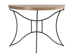 Vente-unique Sidetable-Sidetable In Mdf En Metaal - Houtlook En Zwart - Lolana