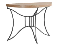 Vente-unique Sidetable-Sidetable In Mdf En Metaal - Houtlook En Zwart - Lolana