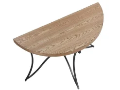 Vente-unique Sidetable-Sidetable In Mdf En Metaal - Houtlook En Zwart - Lolana