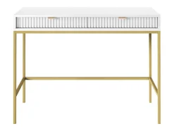 PASCAL MORABITO Sidetable-Sidetable Met 2 Laden - Wit En Goudkleurig - Liouba Van