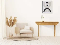 Vente-unique Sidetable-Sidetable Met 3 Lades In Teak - Kleur: Houtlook - Wekea