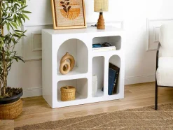 Vente-unique Sidetable-Sidetable Met 5 Nissen - Wit - Luela