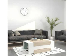 Homemania Salontafel-Simon Koffietafel, Wit, Sonoma, 100X60X35 Cm, Epikasa