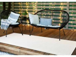 RugsX Tapijt Voor Buiten-Sisal Tapijt, Loper Timo 5979 Buitenshuis Kader Wit 80X300 Cm