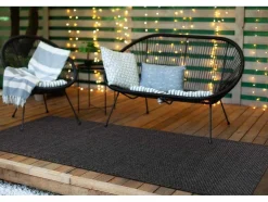 RugsX Tapijt Voor Buiten-Sisal Tapijt, Loper Timo 0000 Buitenshuis Zwart 70X300 Cm