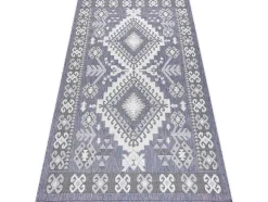 RugsX Klein Tapijt-Sisal Tapijt Sion Azteeks 3007 Plat Te Weven Blauw / Roze / Ecru 140X190 Cm