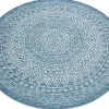 RugsX Tapijt Rond-Sisal Tapijt Sisal Loft 21207 Rosette Rond Boho Ivoor/Zilver/Blauw Cercle 120 Cm