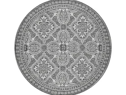 RugsX Tapijt Rond-Sisal Tapijt Sisal Loft 21193 Rond Boho Ivoor/Zilver/Grijskleuring Cercle 120 Cm