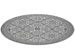 RugsX Tapijt Rond-Sisal Tapijt Sisal Loft 21193 Rond Boho Ivoor/Zilver/Grijskleuring Cercle 120 Cm