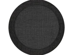 RugsX Tapijt Rond-Sisal Tapijt Timo 5000 Cirkel Buitenshuis Kader Zwart Cercle 120 Cm
