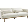 Vente-unique Scandinavisch-Slaapbank 3 Zitplaatsen Klik-Klakmechanisme Witte Bouclestof Esme