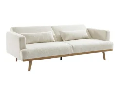 Vente-unique Scandinavisch-Slaapbank 3 Zitplaatsen Klik-Klakmechanisme Witte Bouclestof Esme