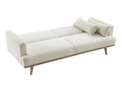 Vente-unique Scandinavisch-Slaapbank 3 Zitplaatsen Klik-Klakmechanisme Witte Bouclestof Esme