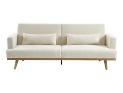 Vente-unique Scandinavisch-Slaapbank 3 Zitplaatsen Klik-Klakmechanisme Witte Bouclestof Esme