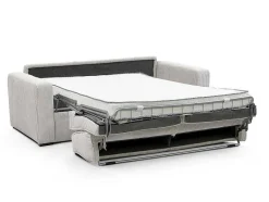Vente-unique Slaapbank Met Matras-Slaapbank 4 Zitplaatsen Met Stoffen Bekleding In Cremewit Snel Ombouwbaar Matrasbreedte: 160 Cm Matrasdikte: 14 Cm Mondovi