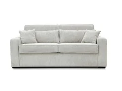 Vente-unique Slaapbank Met Matras-Slaapbank 4 Zitplaatsen Met Stoffen Bekleding In Cremewit Snel Ombouwbaar Matrasbreedte: 160 Cm Matrasdikte: 14 Cm Mondovi