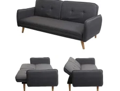 Vente-unique Klik-Klak En Bz Slaapbank-Slaapbank Mcw-J18, Antraciet-Grijs