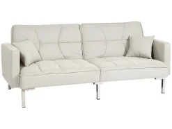 Vente-unique Klik-Klak En Bz Slaapbank-Slaapbank Mcw-K65, Stof/Textiel Creme-Beige