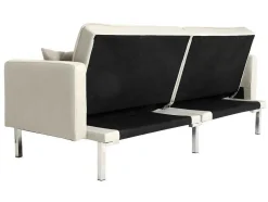 Vente-unique Klik-Klak En Bz Slaapbank-Slaapbank Mcw-K65, Stof/Textiel Creme-Beige