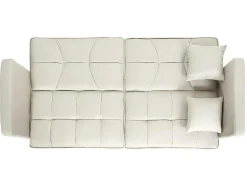 Vente-unique Klik-Klak En Bz Slaapbank-Slaapbank Mcw-K65, Stof/Textiel Creme-Beige