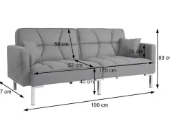 Vente-unique Klik-Klak En Bz Slaapbank-Slaapbank Mcw-K65, Stof/Textiel Creme-Beige
