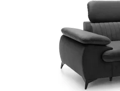 PASCAL MORABITO Speciale Modellen Zitbanken & Fauteuils-Slaapbank Met Hoek Rechts Van Antracietgrijs Velours Samara - Van