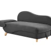 Vente-unique Chaise Longue-Slaapbank Van Antraciete Stof Met Opbergruimte - Hoek Rechts - Penelope