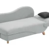 Vente-unique Chaise Longue-Slaapbank Van Lichtgrijze Stof Met Opbergruimte - Hoek Links - Penelope