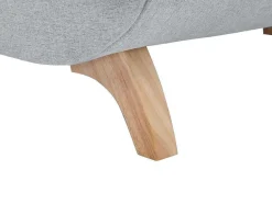 Vente-unique Chaise Longue-Slaapbank Van Lichtgrijze Stof Met Opbergruimte - Hoek Links - Penelope