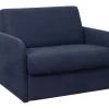 Vente-unique Uitklapbare Fauteuil-Slaapfauteuil Met Matras Van Stof Nadoa - Slaapafmeting 70 Cm - Blauw