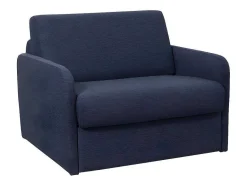 Vente-unique Uitklapbare Fauteuil-Slaapfauteuil Met Matras Van Stof Nadoa - Slaapafmeting 70 Cm - Blauw