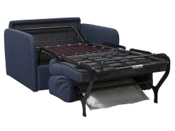 Vente-unique Uitklapbare Fauteuil-Slaapfauteuil Met Matras Van Stof Nadoa - Slaapafmeting 70 Cm - Blauw