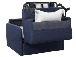 Vente-unique Uitklapbare Fauteuil-Slaapfauteuil Met Matras Van Stof Nadoa - Slaapafmeting 70 Cm - Blauw