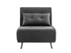 Vente-unique Uitklapbare Fauteuil-Slaapfauteuil Van Antracietgrijze Stof Uribia