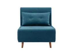 Vente-unique Uitklapbare Fauteuil-Slaapfauteuil Van Blauwe Stof Uribia