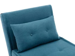 Vente-unique Uitklapbare Fauteuil-Slaapfauteuil Van Blauwe Stof Uribia