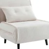 Vente-unique Uitklapbare Fauteuil-Slaapfauteuil Van Ivoorwitte Bouclestof Uribia