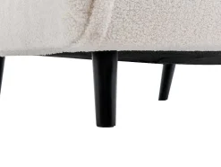Vente-unique Uitklapbare Fauteuil-Slaapfauteuil Van Ivoorwitte Bouclestof Uribia