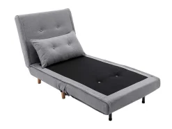 Vente-unique Uitklapbare Fauteuil-Slaapfauteuil Van Lichtgrijze Stof Uribia