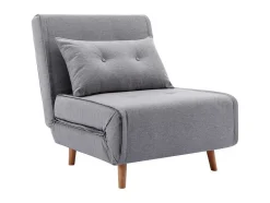 Vente-unique Uitklapbare Fauteuil-Slaapfauteuil Van Lichtgrijze Stof Uribia