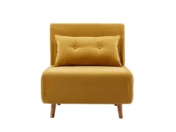Vente-unique Uitklapbare Fauteuil-Slaapfauteuil Van Mosterdgele Stof Uribia