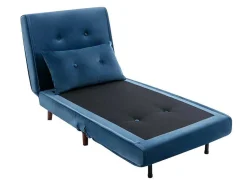 Vente-unique Uitklapbare Fauteuil-Slaapfauteuil Van Nachtblauw Velours Uribia