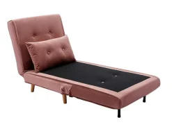 Vente-unique Uitklapbare Fauteuil-Slaapfauteuil Van Poederroze Velours Uribia