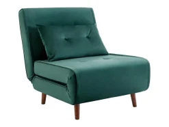 Vente-unique Uitklapbare Fauteuil-Slaapfauteuil Van Spargroen Velours Uribia