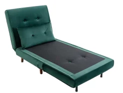 Vente-unique Uitklapbare Fauteuil-Slaapfauteuil Van Spargroen Velours Uribia