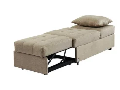 Vente-unique Uitklapbare Fauteuil-Slaapfauteuil Van Stof Lesna - Beige