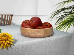 OZAIA Tafelservies-Slakom Van Mangohout - D26,5 X H6,5 Cm - Naturel - Valisa